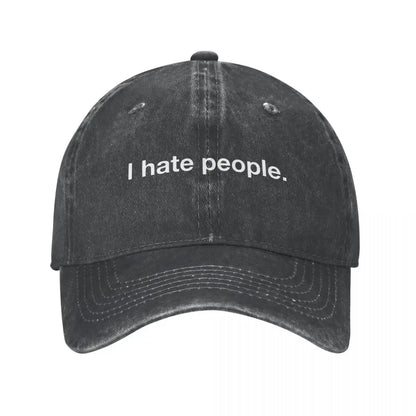 Vintage I Hate People Cotton Baseball Cap