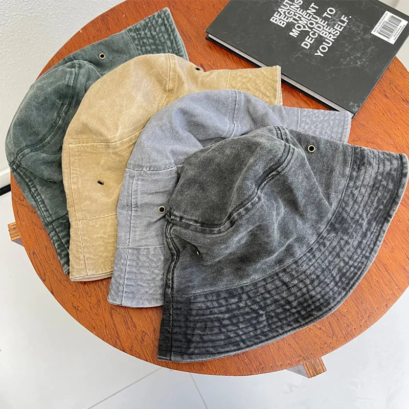 Unisex Washed Denim Bucket Hat