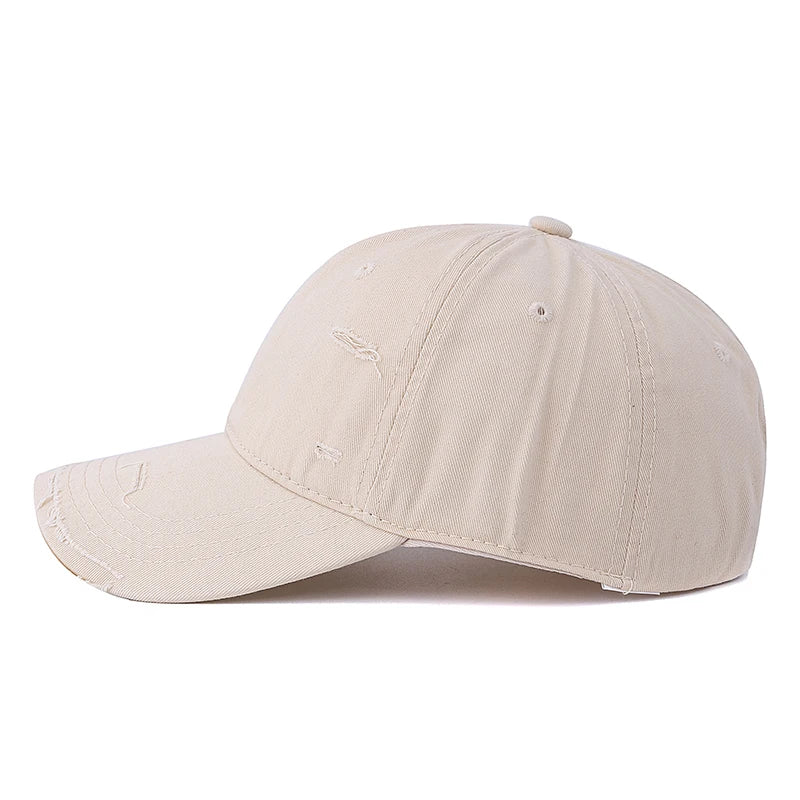 Washed Cotton Retro Distressed Baseball Cap