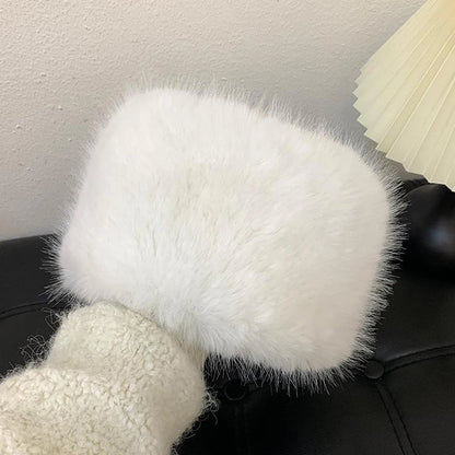 Mongolian Plush Winter Bucket Hat Women Ear Protection Warm Cap