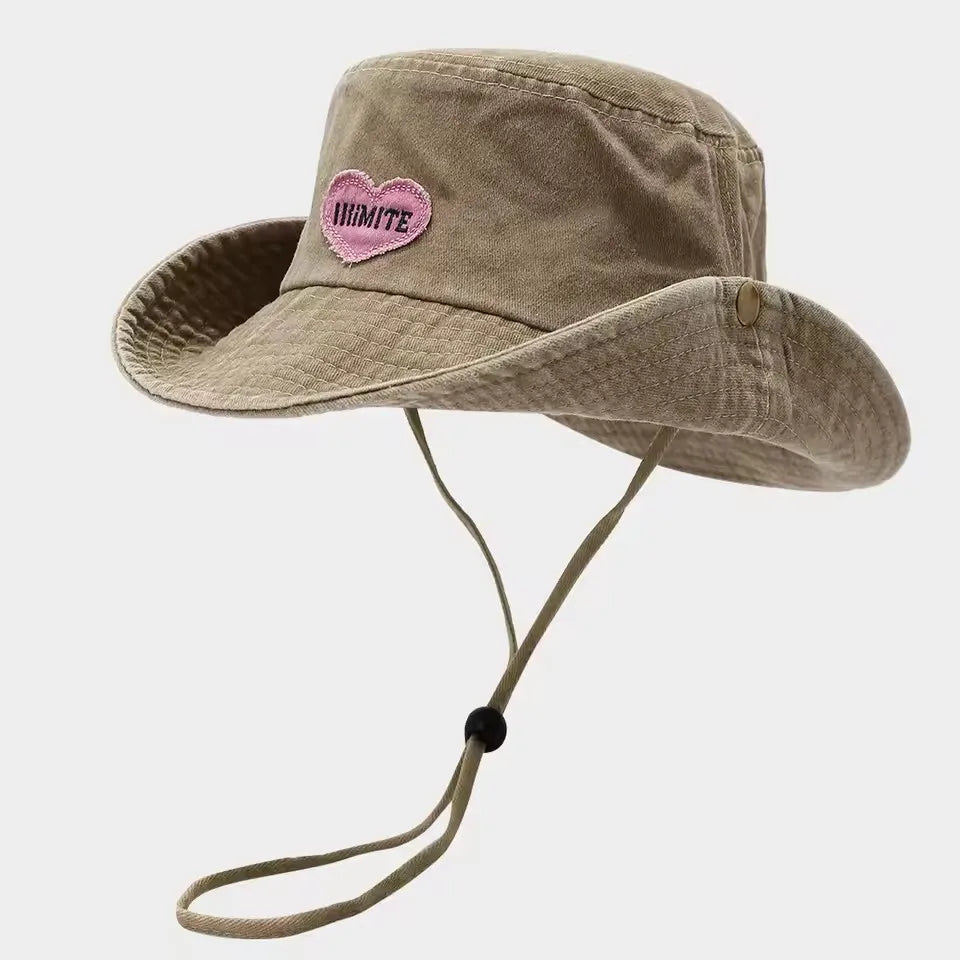 Japanese Retro Washed Cowboy Bucket Hat