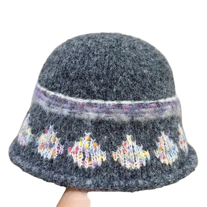 Jacquard Knitted Bucket Hat