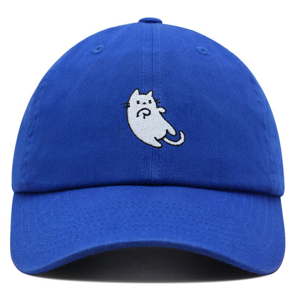 White Cat Kawaii Embroidered Adjustable Baseball Cap