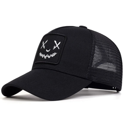 Unisex Smiling Face Embroidery Adjustable Baseball Cap