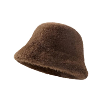 Faux Fur Winter Bucket Hat with Ear Protection