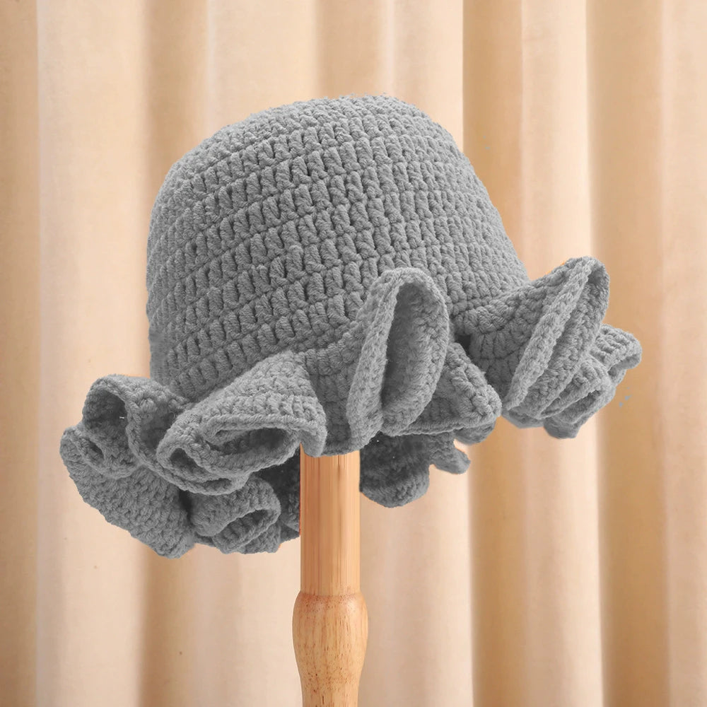 Handmade Crocheted Ruffled Bamboo Fisherman Bucket Hat