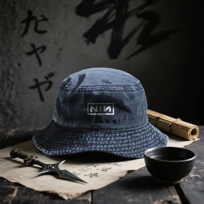 Japanese Ninja Washed Vintage Streetwear Bucket Hat