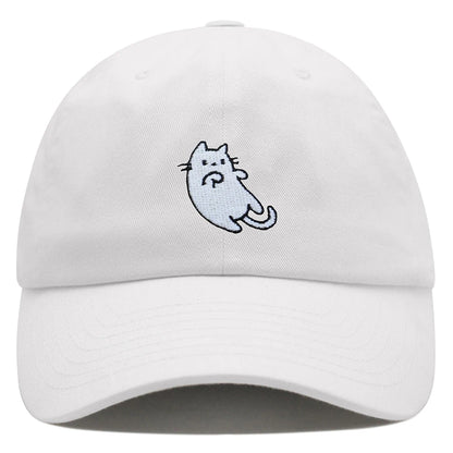 White Cat Kawaii Embroidered Adjustable Baseball Cap