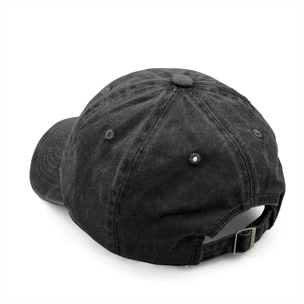 Unisex Rooster Embroidery Washed Denim Baseball Cap