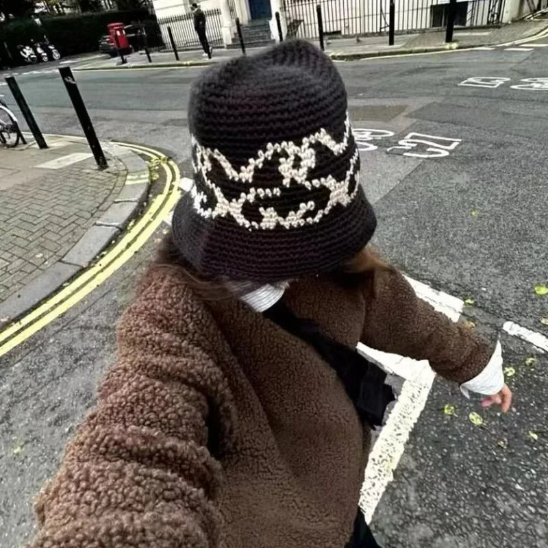 Hand-Woven Jacquard Autumn Winter Bucket Hat
