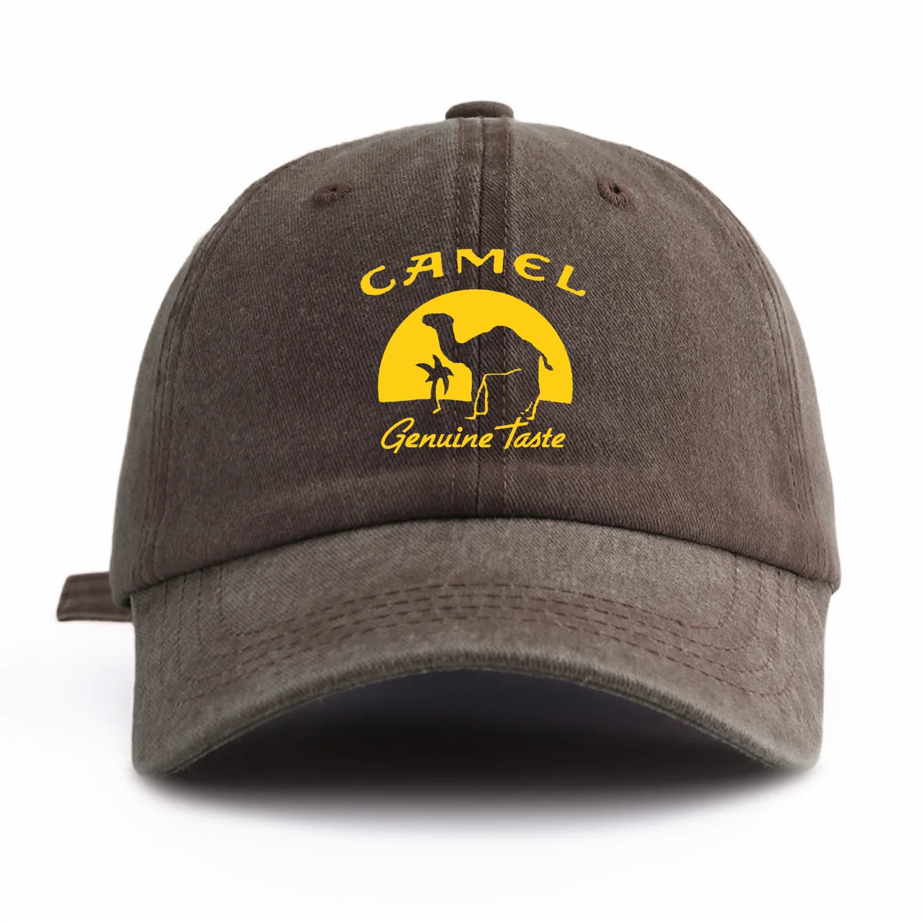 Camel Print Washed Baseball Cap