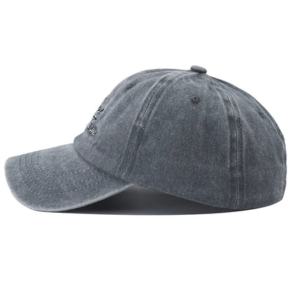 Unisex Letter Embroidery Washed Cotton Baseball Cap