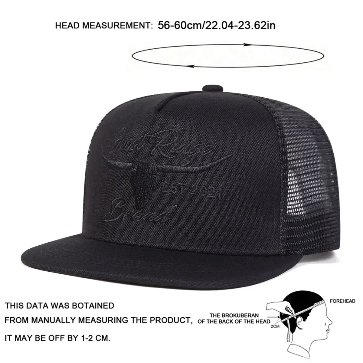 Bullhead Letter Embroidery Outdoor Snapback Cap