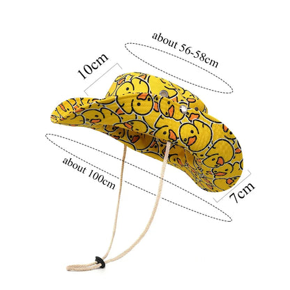Unisex Wide Brim Bucket Hat Letter Print