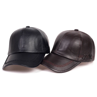 Fashion Winter Leather Baseball Cap