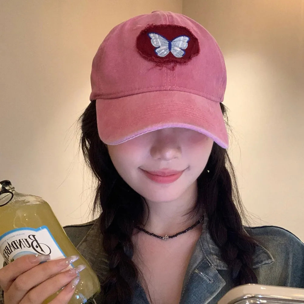 Cotton Butterfly Embroidery Cartoon Baseball Cap