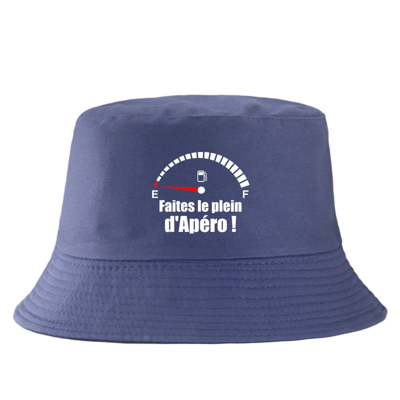 Funny French Apéro Cotton Summer Bucket Hat