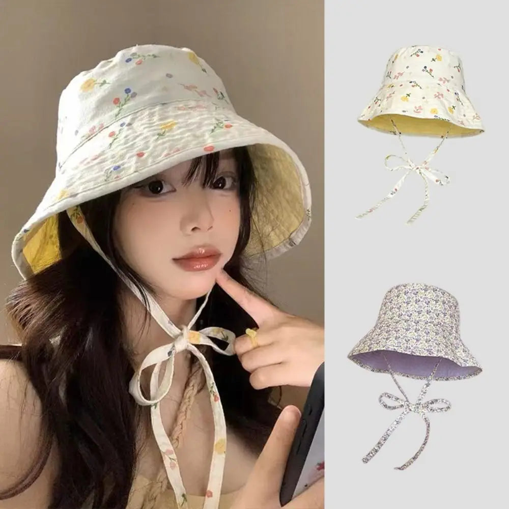 Floral Print Reversible Sun Protection Bucket Hat