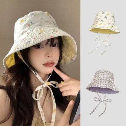 Floral Print Reversible Sun Protection Bucket Hat