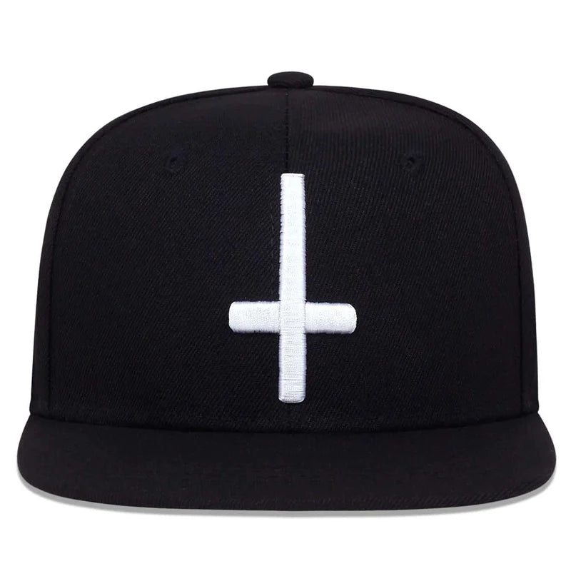Unisex Flat Cross Embroidery Hip-hop Hats