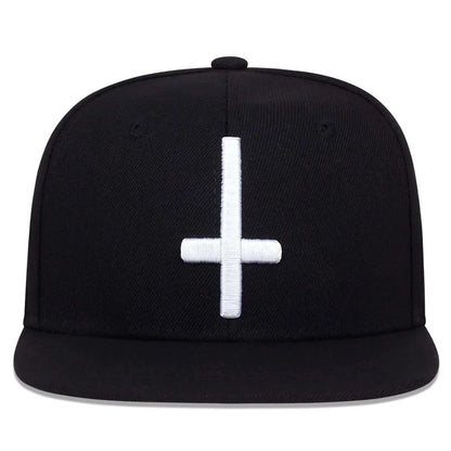 Unisex Flat Cross Embroidery Hip-hop Hats