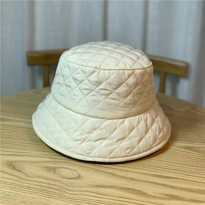 Down Cotton Diamond Grid Fisherman Hat