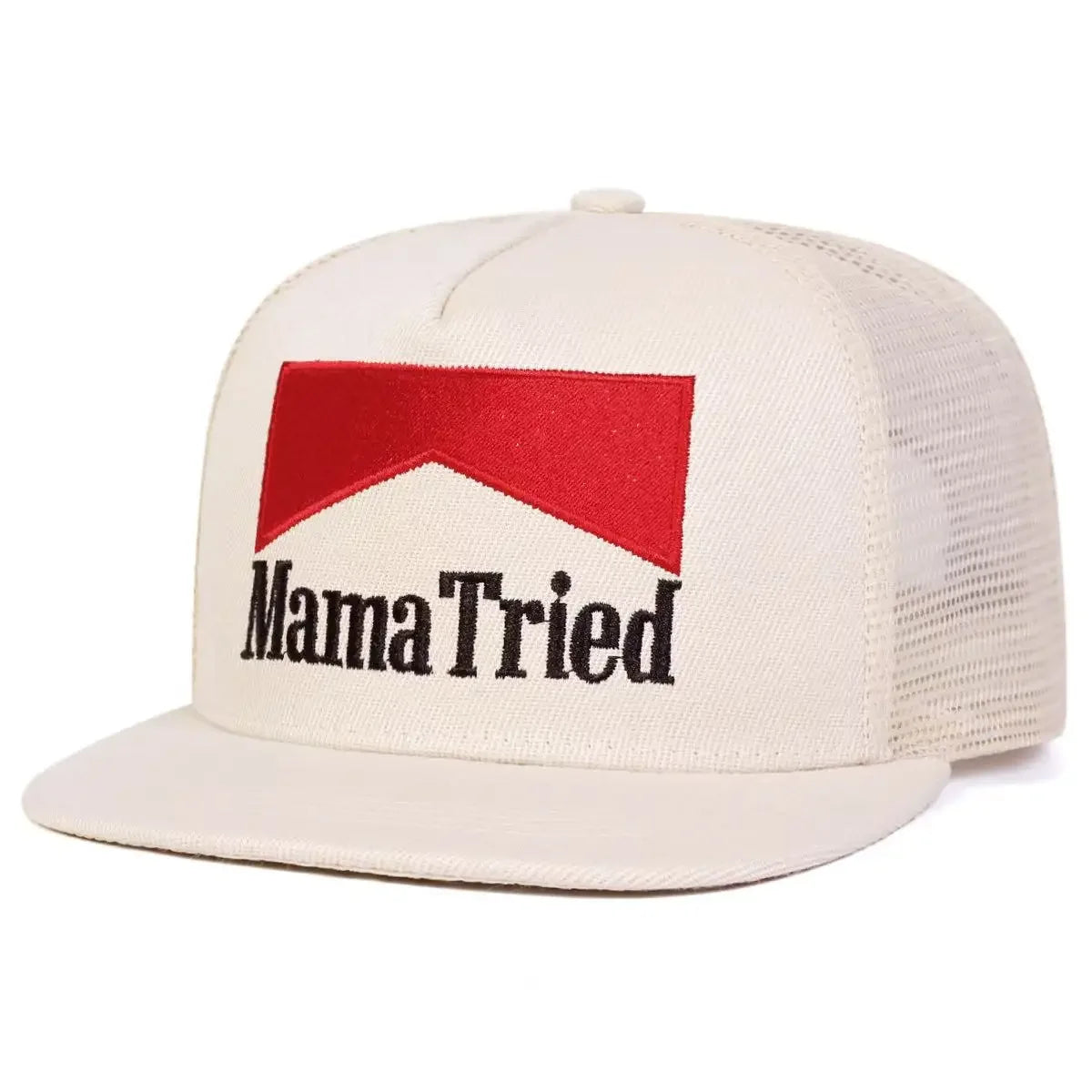 Unisex Mama Tried Embroidery Mesh Snapback Cap