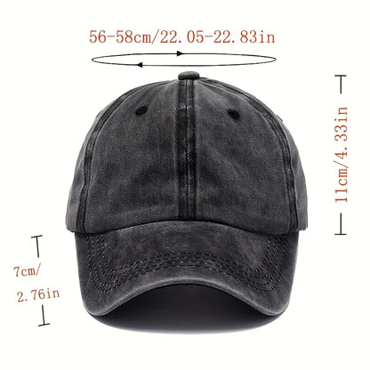 Cute Cat Print Washed Vintage Baseball Cap