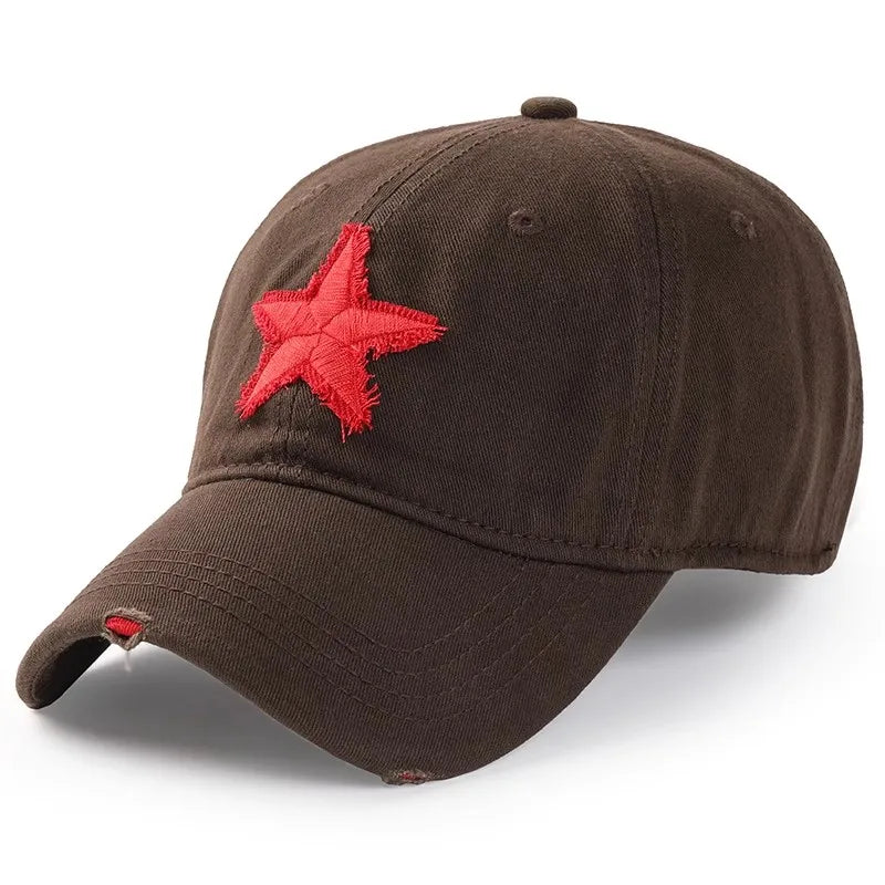 Vintage Distressed Red Star Baseball Cap