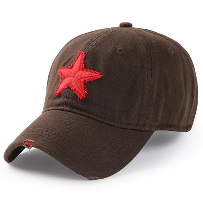 Vintage Distressed Red Star Baseball Cap