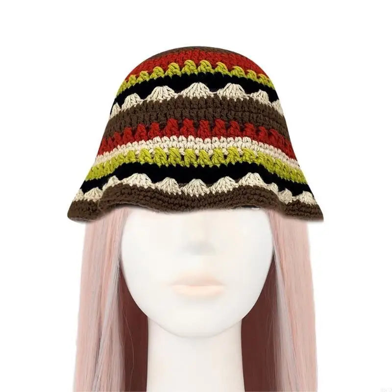 Crochet Wide Brim Anti UV Bucket Hat