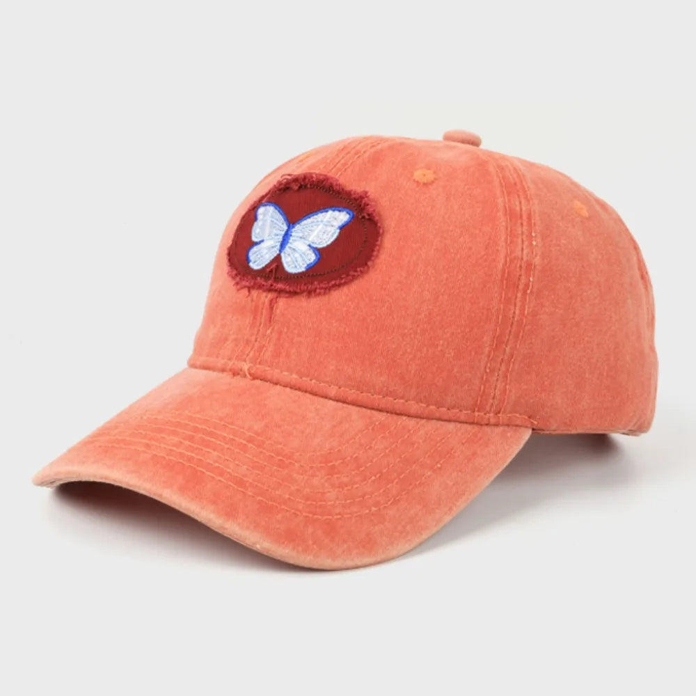 Cotton Butterfly Embroidery Cartoon Baseball Cap
