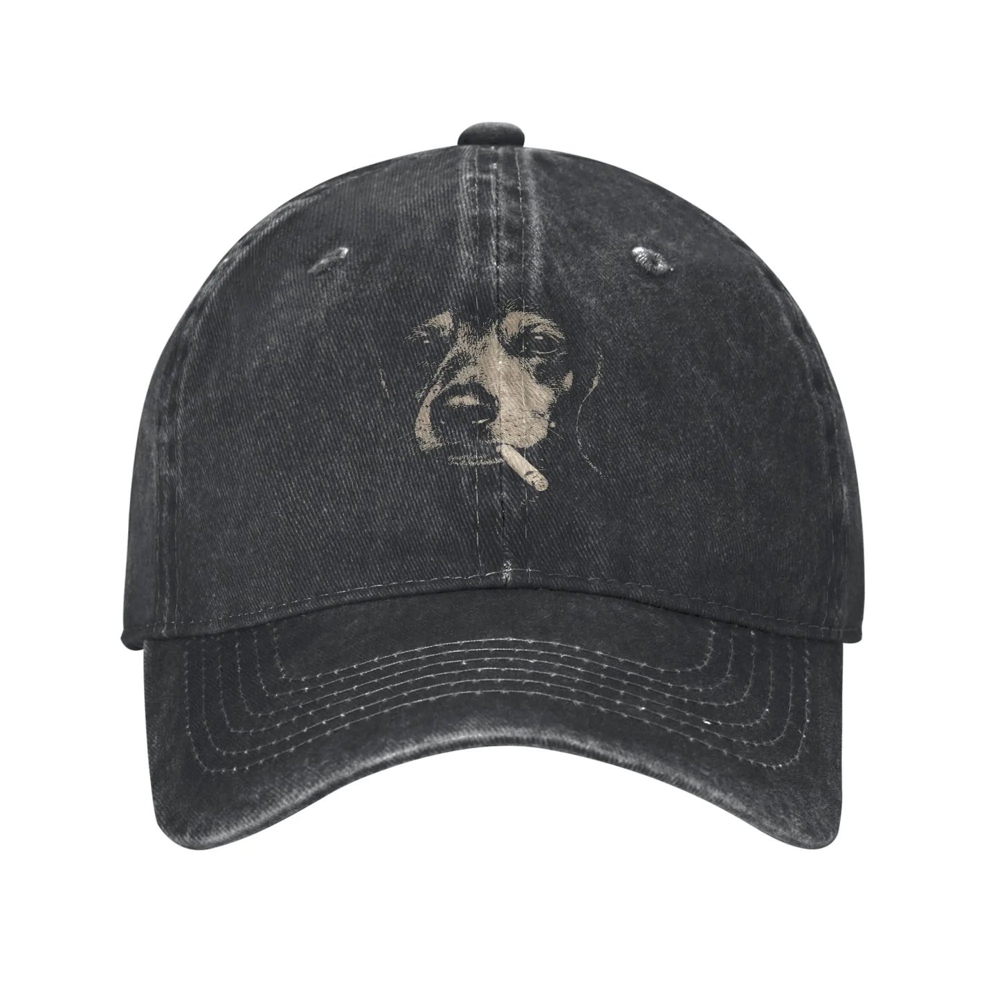 Dog Smoking Dachshund Meme Baseball Cap
