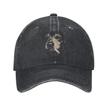 Dog Smoking Dachshund Meme Baseball Cap