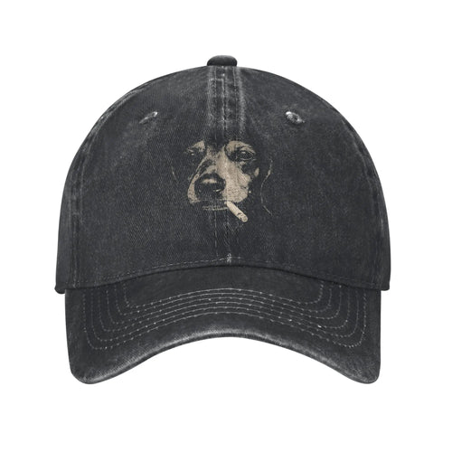 Dog Smoking Dachshund Meme Baseball Cap