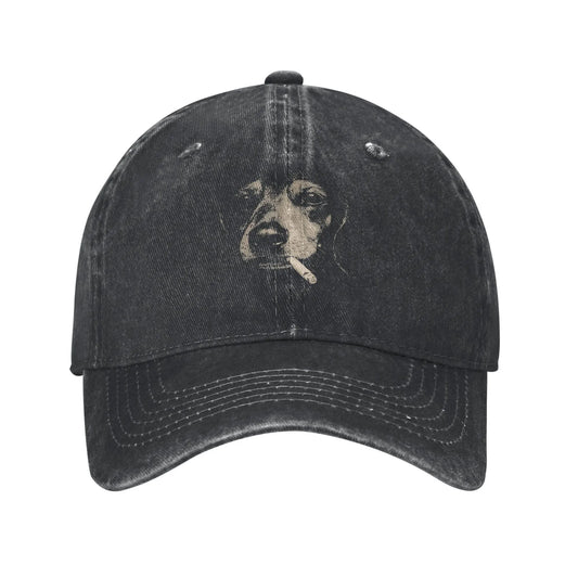Dog Smoking Dachshund Meme Baseball Cap