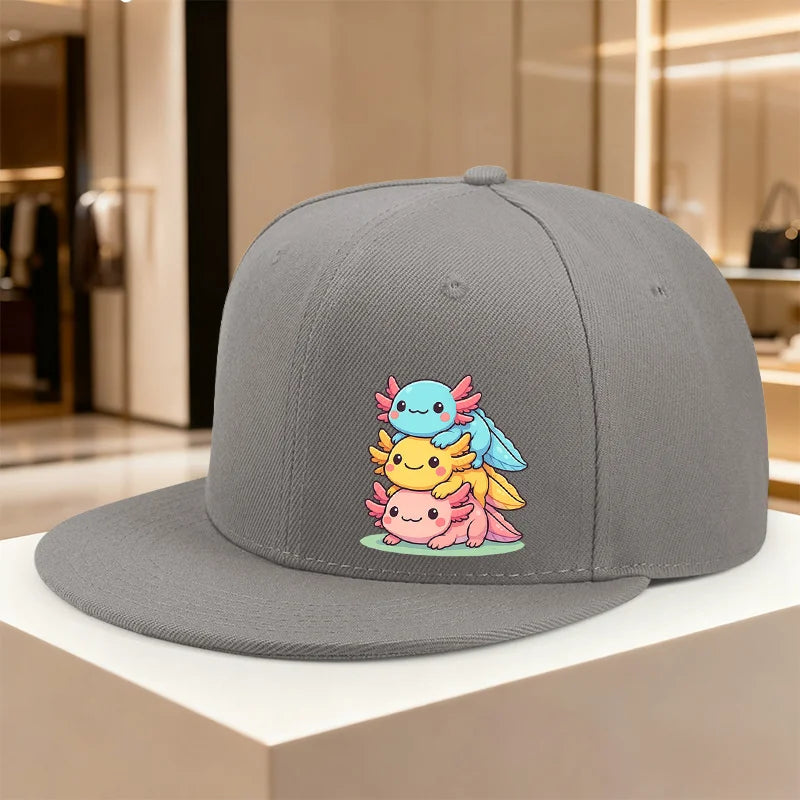 Cute Axolotl Stack Graphic Snapback Cap