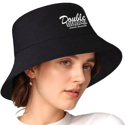 Double Deuce Road House Retro Script Text Bucket Hat