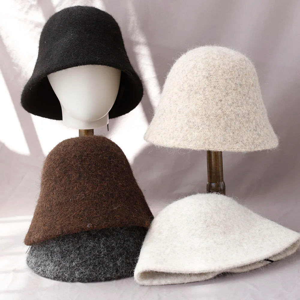 Vintage Wool Foldable Fisherman Bucket Hat