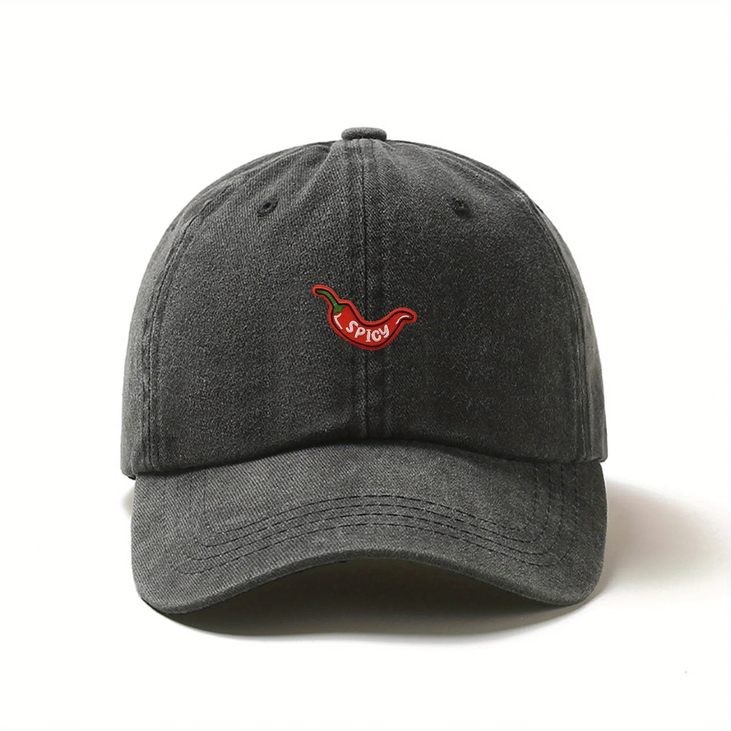 Retro Washed Chili Pepper Embroidery Baseball Cap