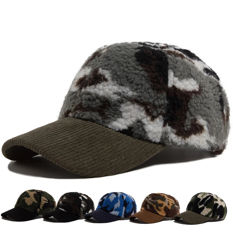 Corduroy Print Winter Baseball Cap
