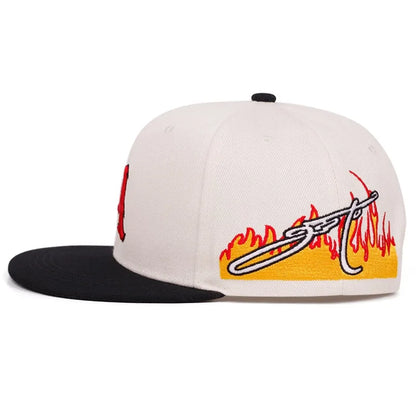 A Letter Embroidered Flat Brim Baseball Hat