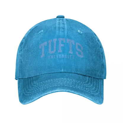 Tufts College Font Washed Denim Baseball Cap