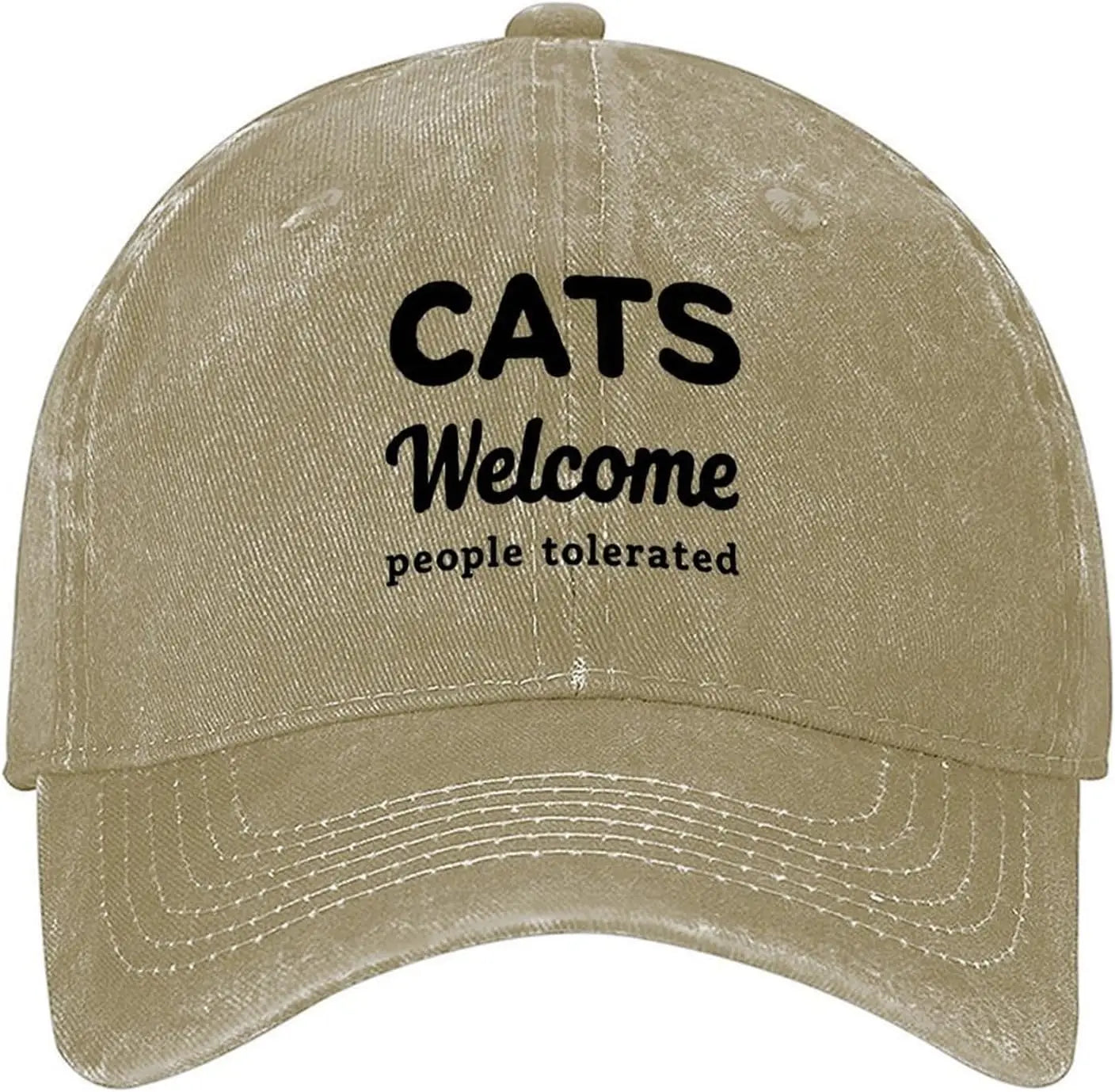 Cats Welcome People Tolerated Funny Cat Lover Baseball Cap