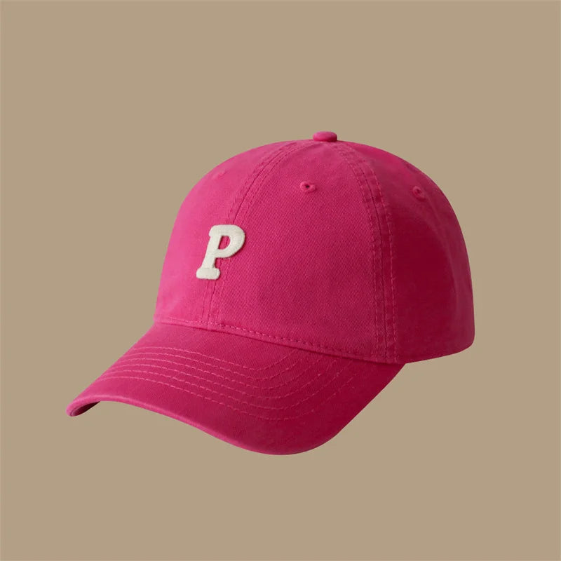 Unisex Letter P Embroidered Baseball Cap
