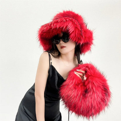 Oversized Fluffy Y2K Winter Bucket Hat