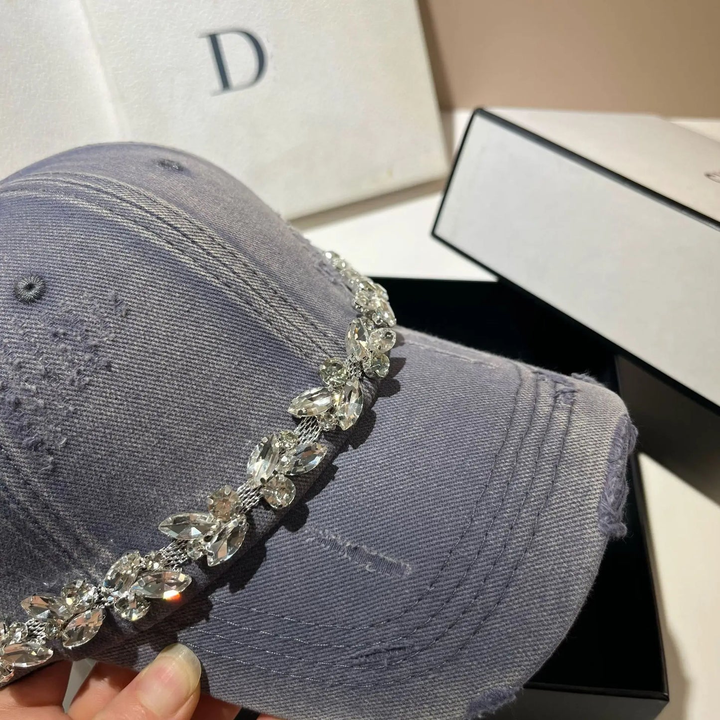 Rhinestone Korean Fashion Women’s Baseball Cap