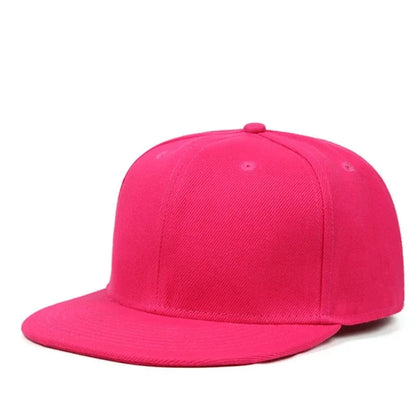Unisex Solid Flat Brim Hip Hop Snapback