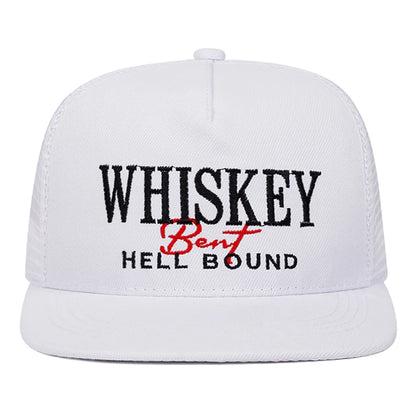 WHISKEY Embroidery Simple Mesh Snapback Cap 2025