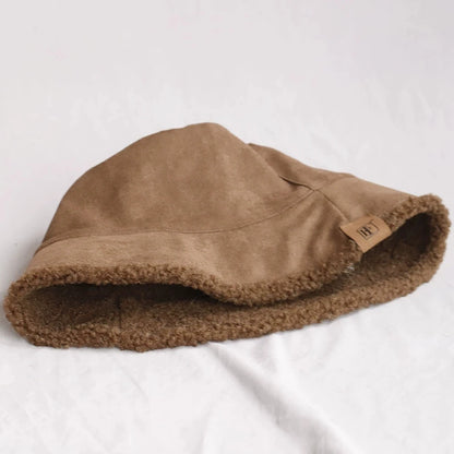 Women’s Reversible Lamb Wool Winter Bucket Hat
